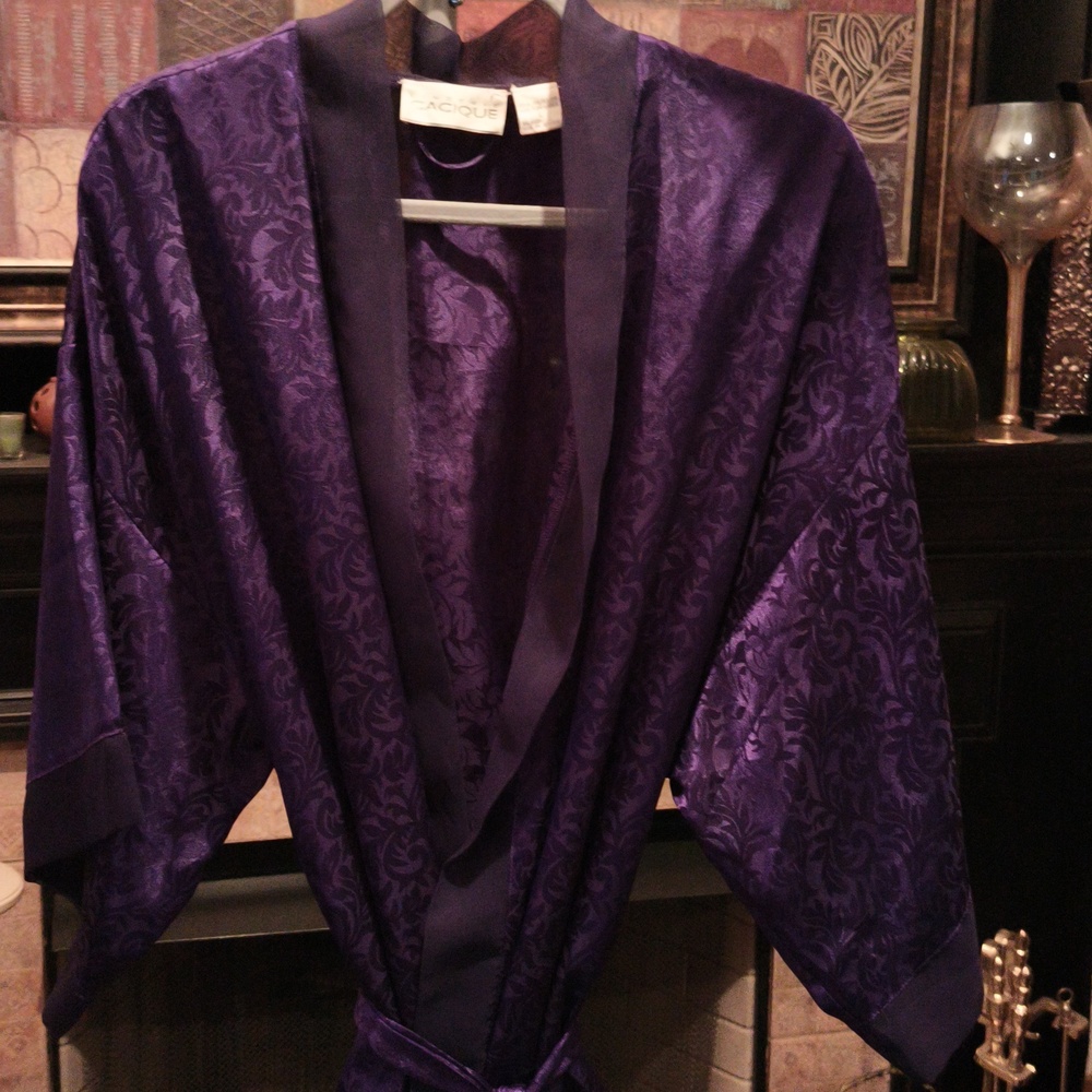 FINAL PRICE Cacique Purple Lingerie With Black Trim Size Large - Picture 2 of 15